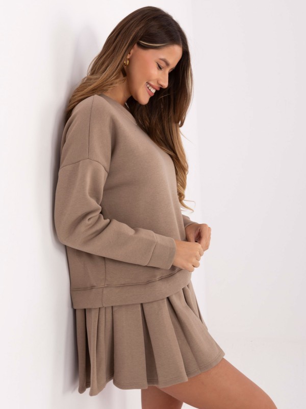 Sukienka-MI-SK-3249.98-ciemny bezowy Sukienka-MI-SK-3249.98-ciemny bezowy