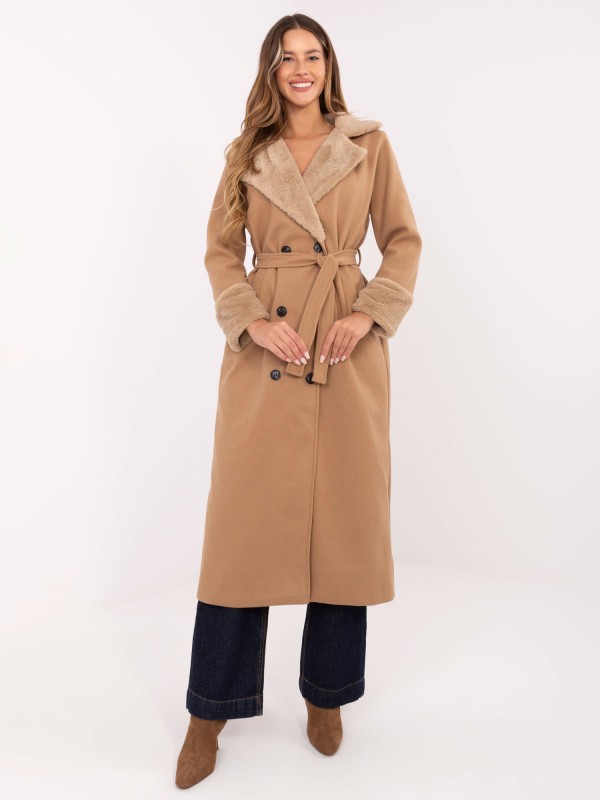 Płaszcz-IT-PL-4602.01P-camelowy Płaszcz-IT-PL-4602.01P-camelowy