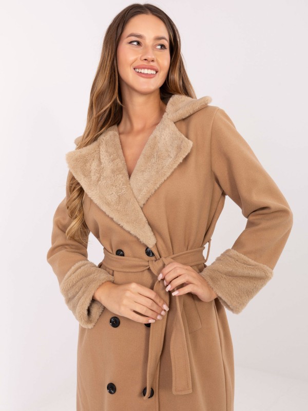 Płaszcz-IT-PL-4602.01P-camelowy Płaszcz-IT-PL-4602.01P-camelowy