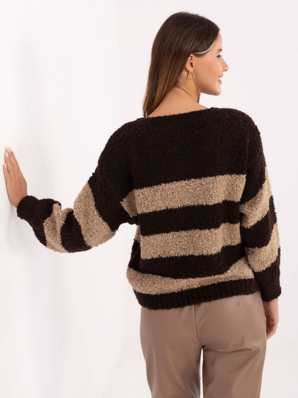 Sweter-MI-SW-WK3031.22-ciemny brązowy Sweter-MI-SW-WK3031.22-ciemny brązowy
