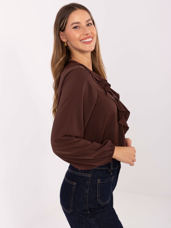 Bluzka-MI-BZ-3261.23-ciemny brązowy Bluzka-MI-BZ-3261.23-ciemny brązowy