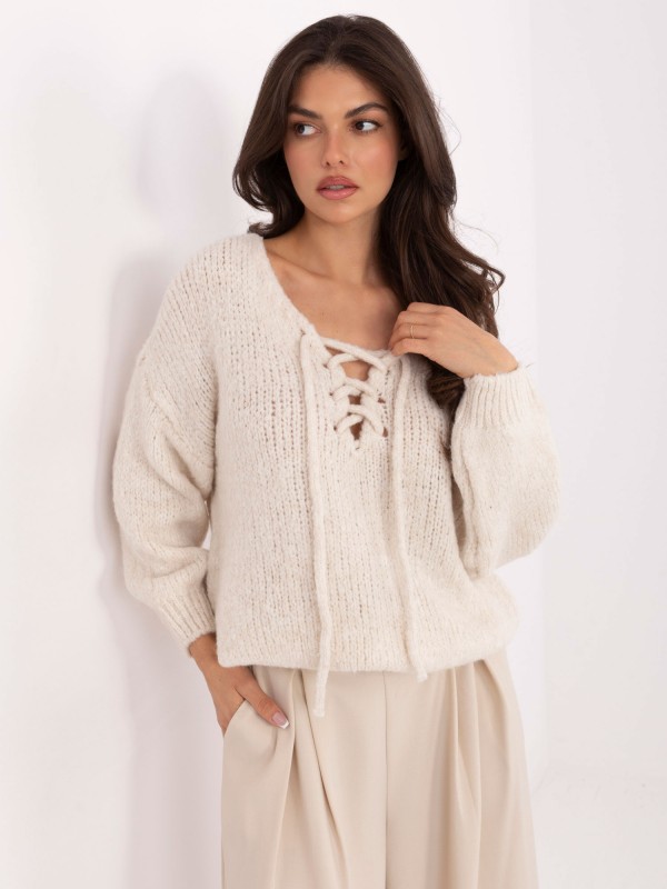 Sweter-MI-SW-0919.18-jasny beżowy