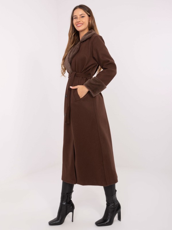 Płaszcz-IT-PL-4602.01P-brązowy Płaszcz-IT-PL-4602.01P-brązowy