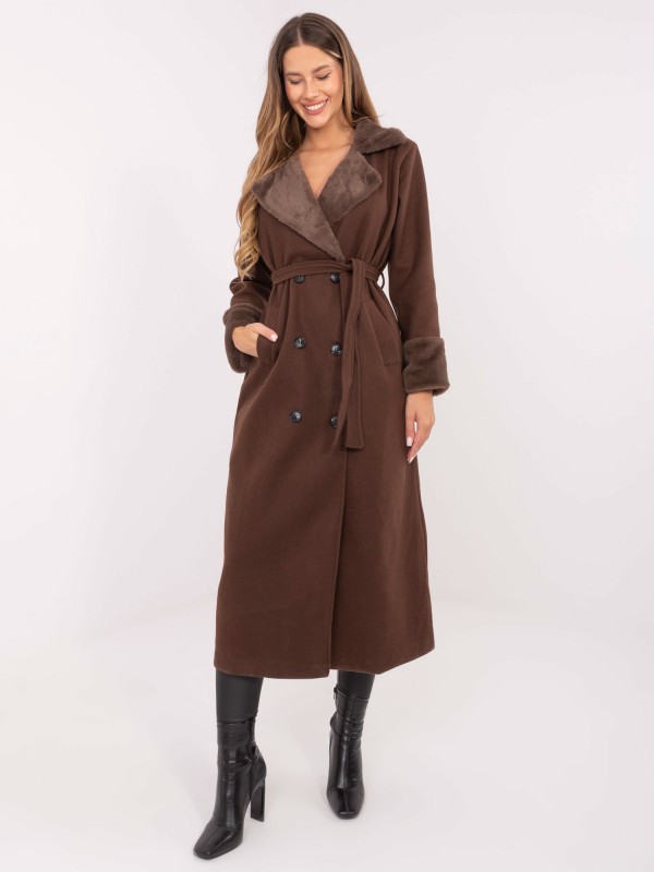 Płaszcz-IT-PL-4602.01P-brązowy Płaszcz-IT-PL-4602.01P-brązowy