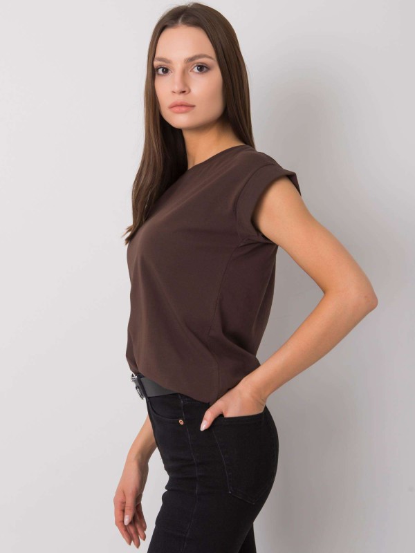 T-shirt-RV-TS-4833.24P-ciemny brązowy