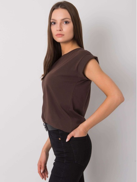 T-shirt-RV-TS-4833.24P-ciemny brązowy