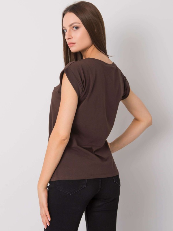 T-shirt-RV-TS-4833.24P-ciemny brązowy