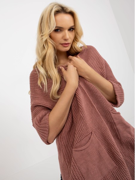 Kardigan-LO-SW-LK-3002.98P-ciemny różowy