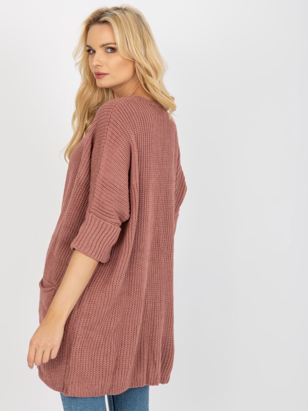 Kardigan-LO-SW-LK-3002.98P-ciemny różowy