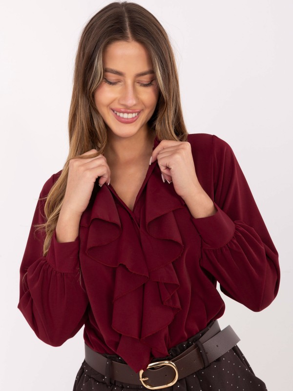 Marškinėliai-MI-KS-3257.47-bordo spalvos
