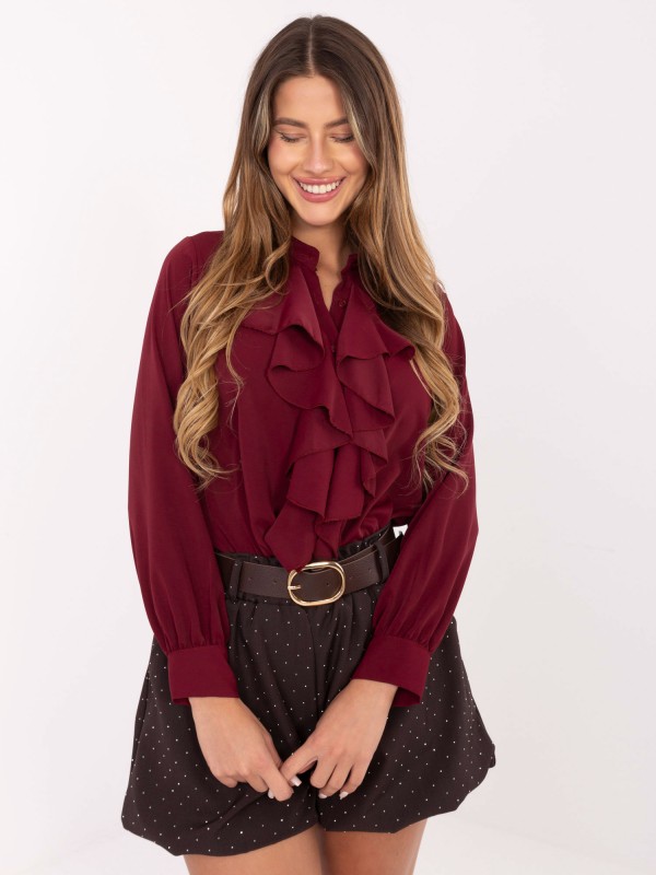 Marškinėliai-MI-KS-3257.47-bordo spalvos