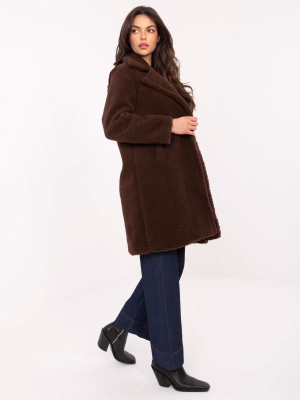 Płaszcz-IT-PL-88121.01P-brązowy Płaszcz-IT-PL-88121.01P-brązowy