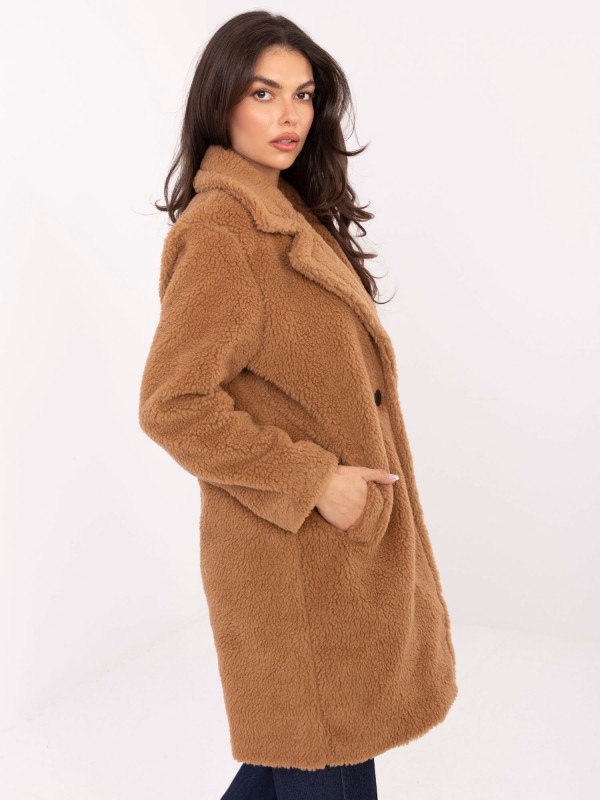 Płaszcz-IT-PL-88121.01P-camelowy Płaszcz-IT-PL-88121.01P-camelowy