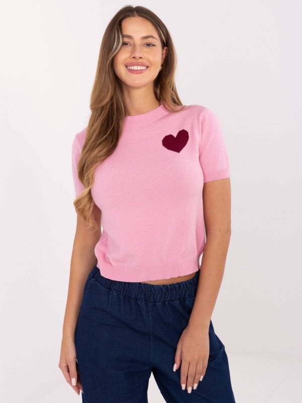 Sweter-IT-SW-93007.26-różowy Sweter-IT-SW-93007.26-różowy