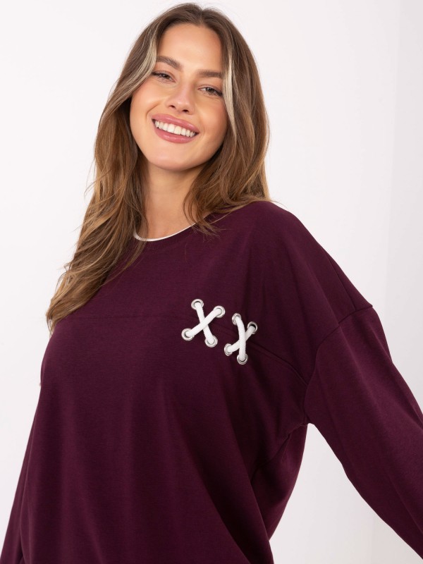 Bluza-RV-BL-A941.58-bordowy Bluza-RV-BL-A941.58-bordowy
