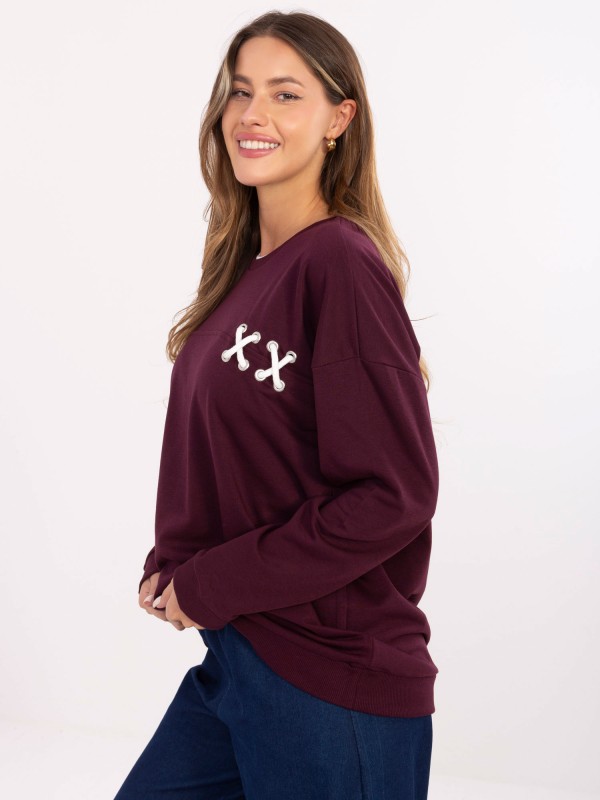 Bluza-RV-BL-A941.58-bordowy Bluza-RV-BL-A941.58-bordowy