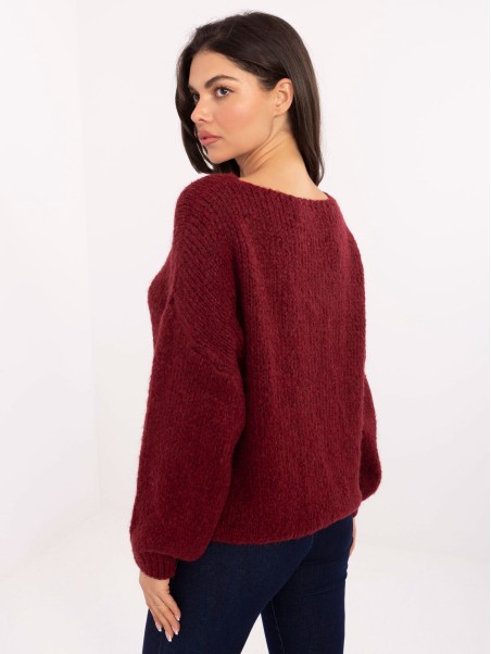 Sweter-MI-SW-0919.18-bordowy