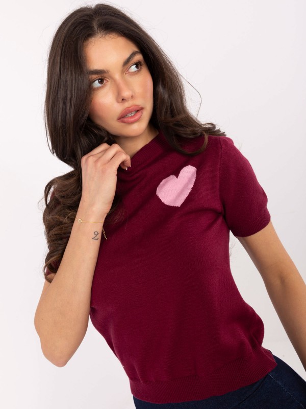 Sweter-IT-SW-93007.26-bordowy Sweter-IT-SW-93007.26-bordowy