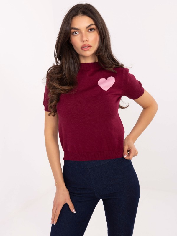 Sweter-IT-SW-93007.26-bordowy Sweter-IT-SW-93007.26-bordowy