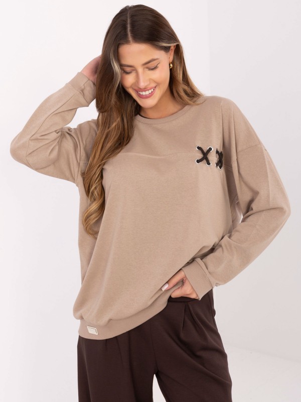 Bluza-RV-BL-A941.58-ciemny bezowy Bluza-RV-BL-A941.58-ciemny bezowy