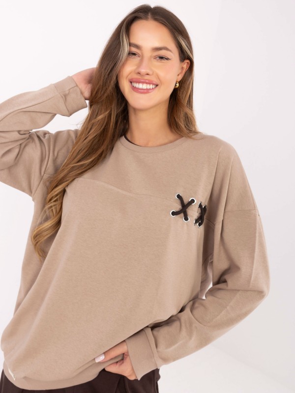 Džemperis-RV-BL-A941.58-tamsiai smėlio spalvos