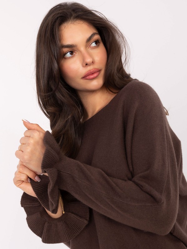 Sweter-IT-SW-99717.89-ciemny brązowy Sweter-IT-SW-99717.89-ciemny brązowy