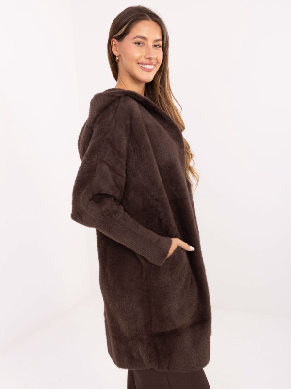 Płaszcz-MBM-PL-1518.95P-ciemny brązowy Płaszcz-MBM-PL-1518.95P-ciemny brązowy
