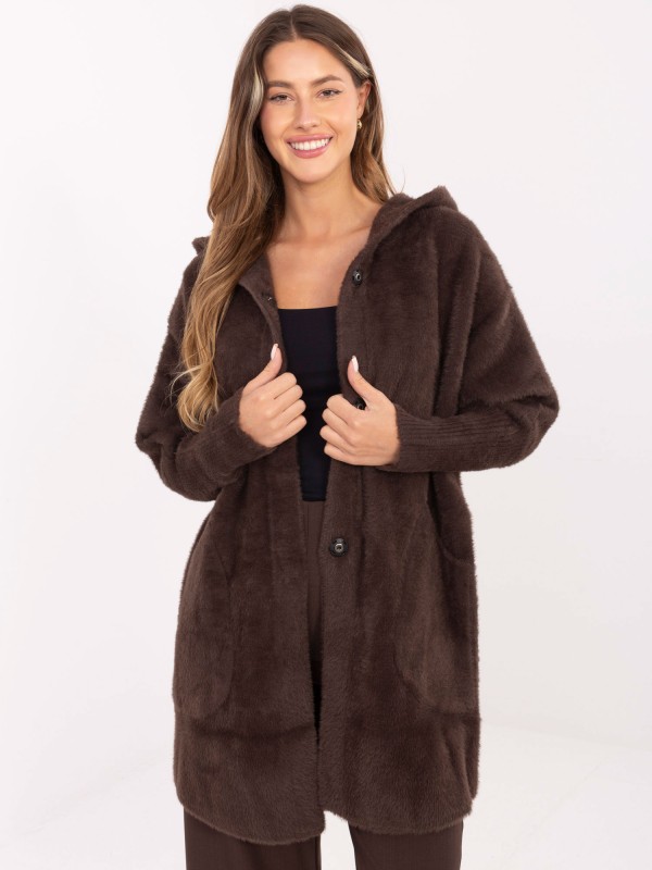 Płaszcz-MBM-PL-1518.95P-ciemny brązowy Płaszcz-MBM-PL-1518.95P-ciemny brązowy