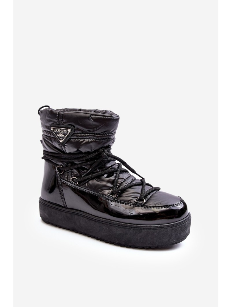 Women's platform snow boots with black laces Fleure