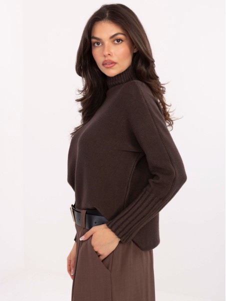 Sweter-IT-SW-8003.18P-ciemny brązowy