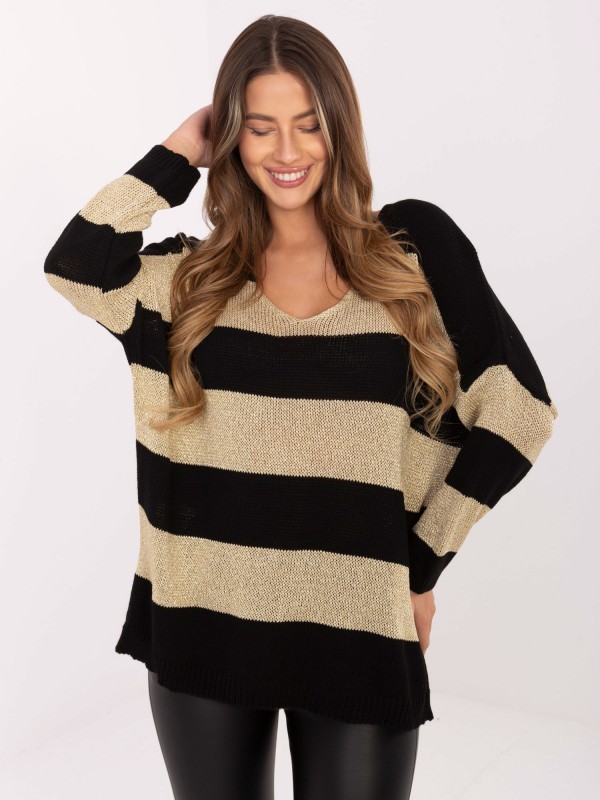 Sweter-MI-SW-2909.55-czarno-złoty Sweter-MI-SW-2909.55-czarno-złoty
