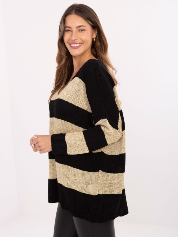 Sweter-MI-SW-2909.55-czarno-złoty Sweter-MI-SW-2909.55-czarno-złoty