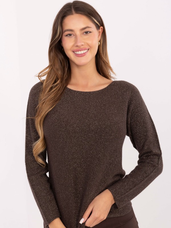 Sweter-IT-SW-0110.84-ciemny brązowy
