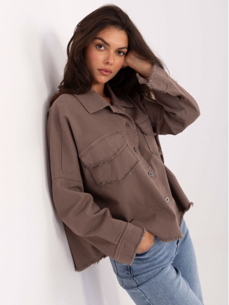 Marškinėliai-IT-KS-FL5779.87-tamsiai smėlio spalvos