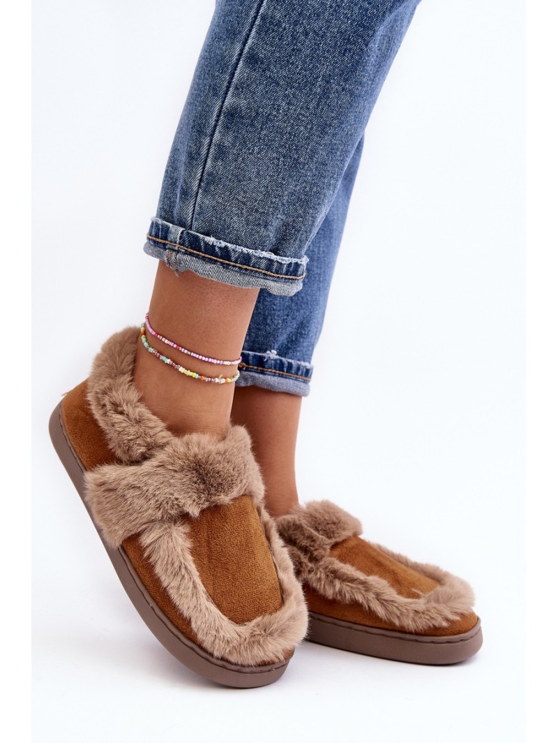 Women's slippers with fur Camel Sailey