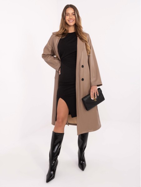 Paltas-IT-PL-A8393.81-tamsiai smėlio spalvos