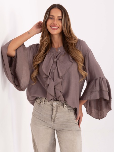 Marškinėliai-MI-KS-32330.05P-tamsiai smėlio spalvos