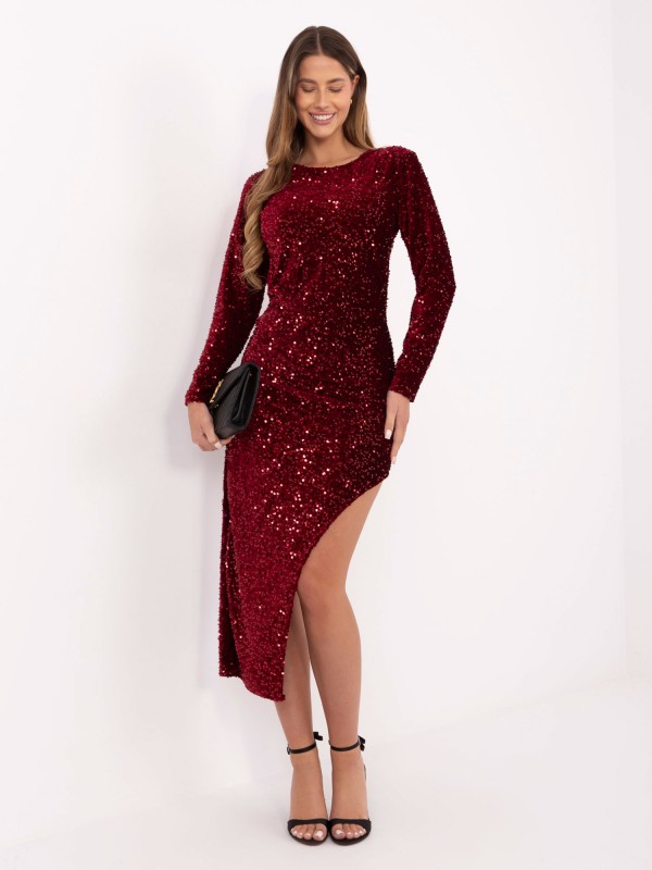 Suknelė-IT-SK-20022.21P-bordo spalvos