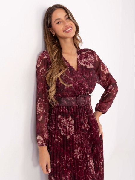 Suknelė-IT-SK-11389-2.12P-bordo spalvos