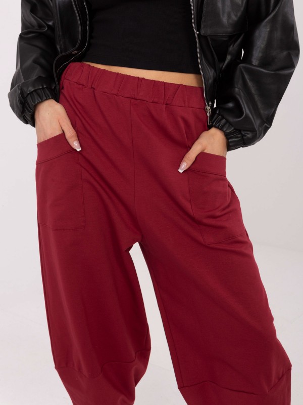 Sportinės kelnės-RV-DR-9719.86-bordo spalvos