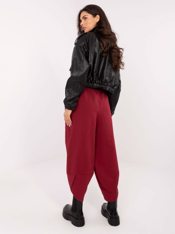 Sportinės kelnės-RV-DR-9719.86-bordo spalvos