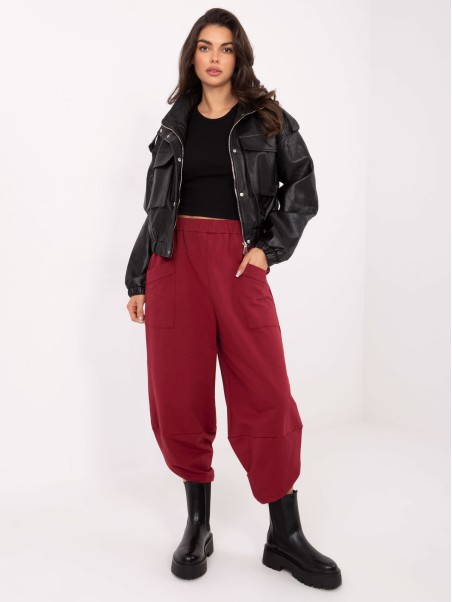 Sportinės kelnės-RV-DR-9719.86-bordo spalvos