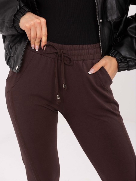 Sportinės kelnės-RV-DR-3589.05X-tamsiai rudos