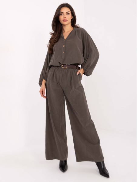 Kelnės-IT-SP-25782.73-tamsios chaki spalvos