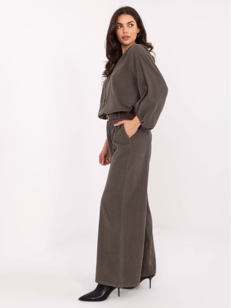 Kelnės-IT-SP-25782.73-tamsios chaki spalvos