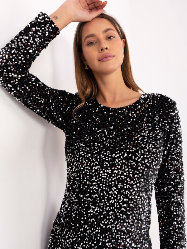 Suknelė-IT-SK-20022.21P-juoda-sidabrinė