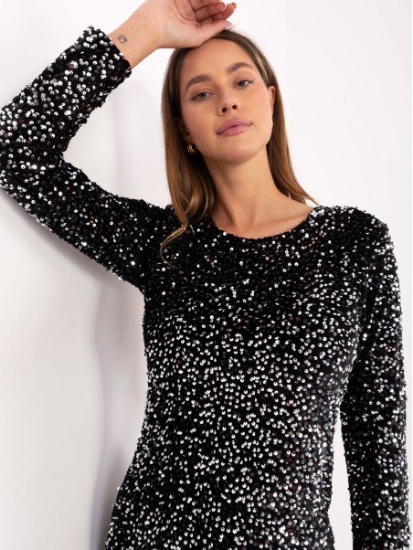 Suknelė-IT-SK-20022.21P-juoda-sidabrinė