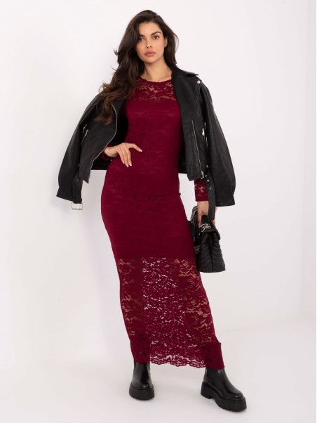 Suknelė-MI-SK-A1564.22P-bordo spalvos