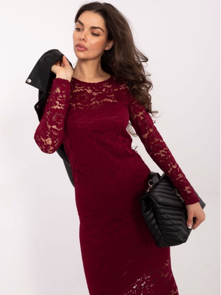 Suknelė-MI-SK-A1564.22P-bordo spalvos