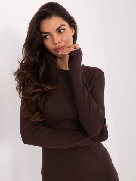 Suknelė-RV-SK-5131-1.18-tamsiai ruda